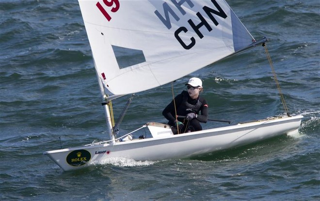 In first place, Day Four, Lijia Xu (CHN), Laser Radial - Miami OCR 2012 ©  Rolex/Daniel Forster http://www.regattanews.com